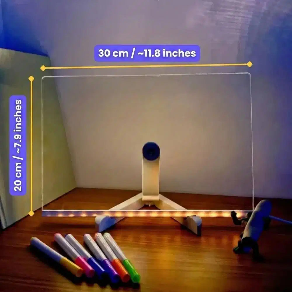 GlowPad™ - لوحة رسم LED قابلة لإعادة الاستخدام مع تقنية المسح الفوري