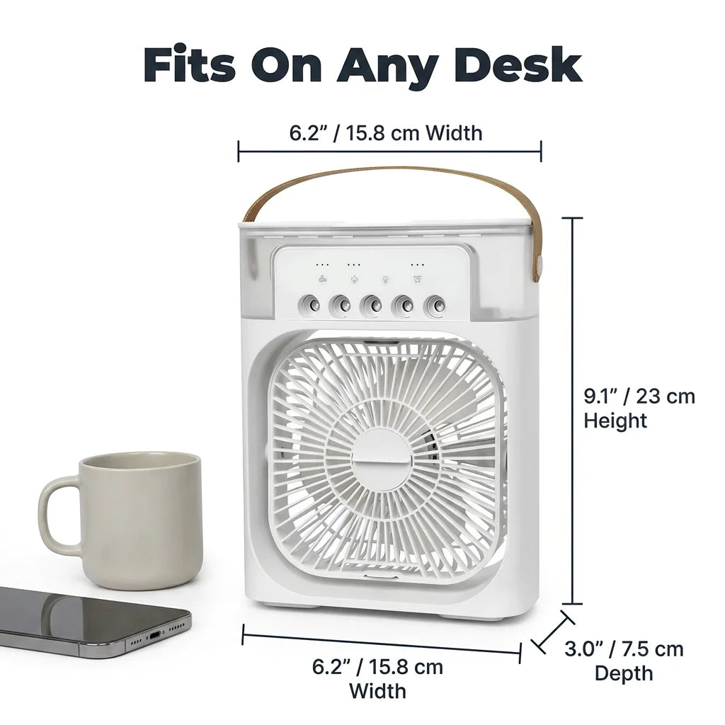 AquaBreeze™ - Compact desk air cooler with LED night light