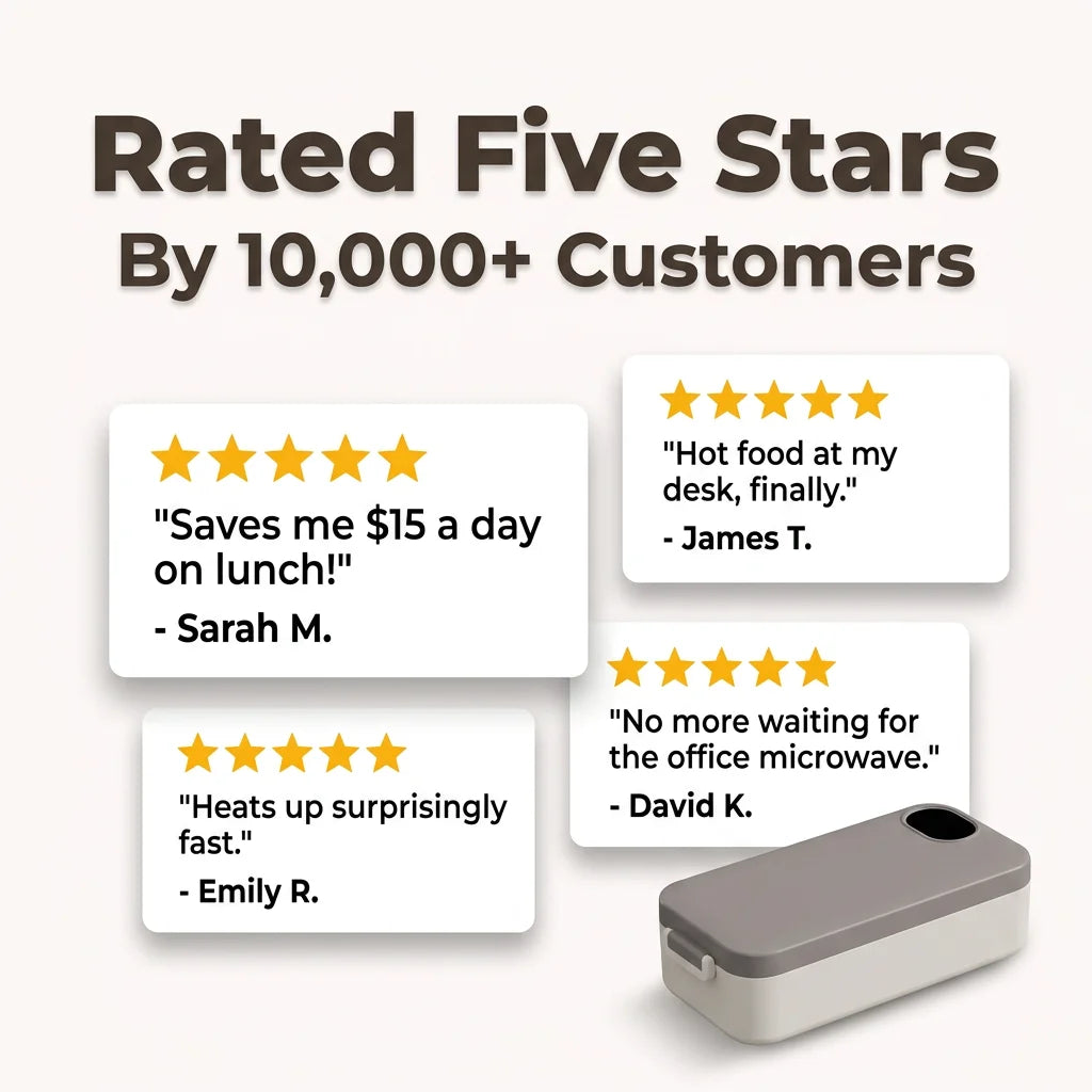 WarmBox™ - Portable stainless steel electric meal warmer for office and travel