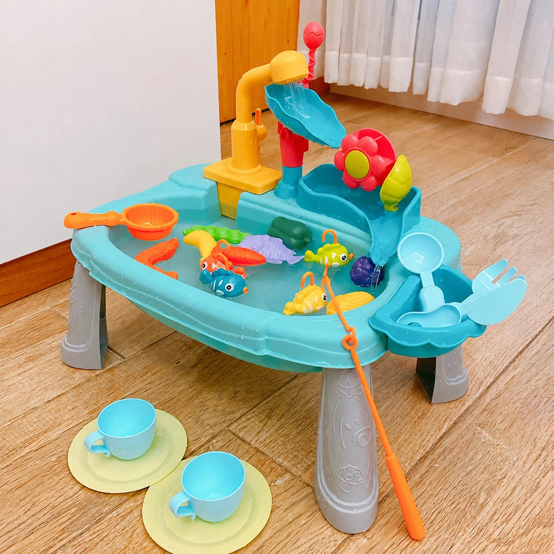 FunSink™ - 2-in-1 Pretend Kitchen and Fishing Water Table