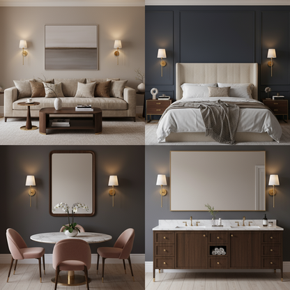 Elegant Wireless Wall Sconces - Tool-free installation
