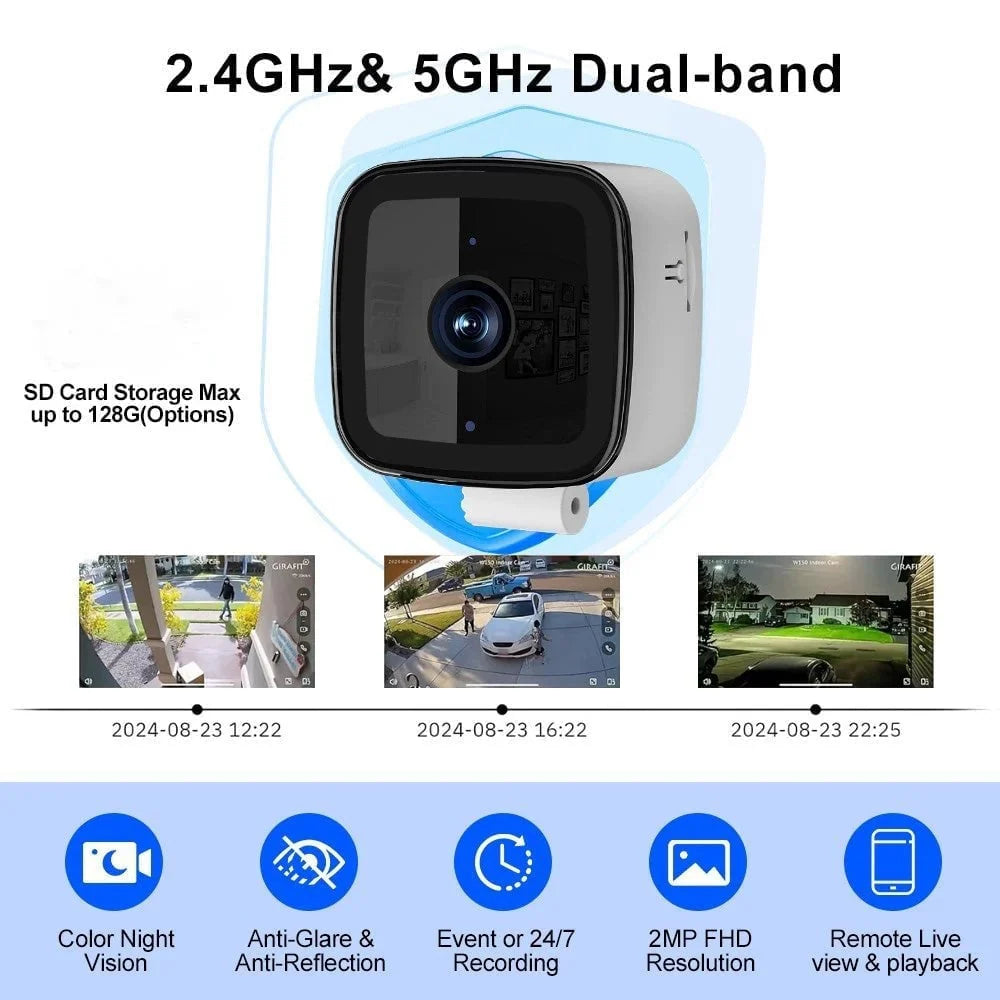 Chytrá bezpečnostní kamera na okno 2K - ultra HD noční vidění