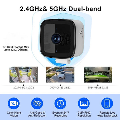 Chytrá bezpečnostní kamera na okno 2K - ultra HD noční vidění