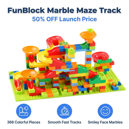 FunBlock™ - Customizable 84-504PCS Marble Race Run Maze Toy