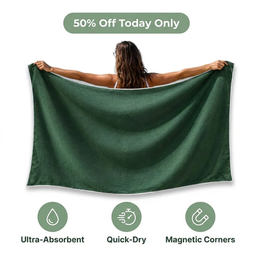 QuickDry™ - Secure magnetic closure and sand-repellent microfiber