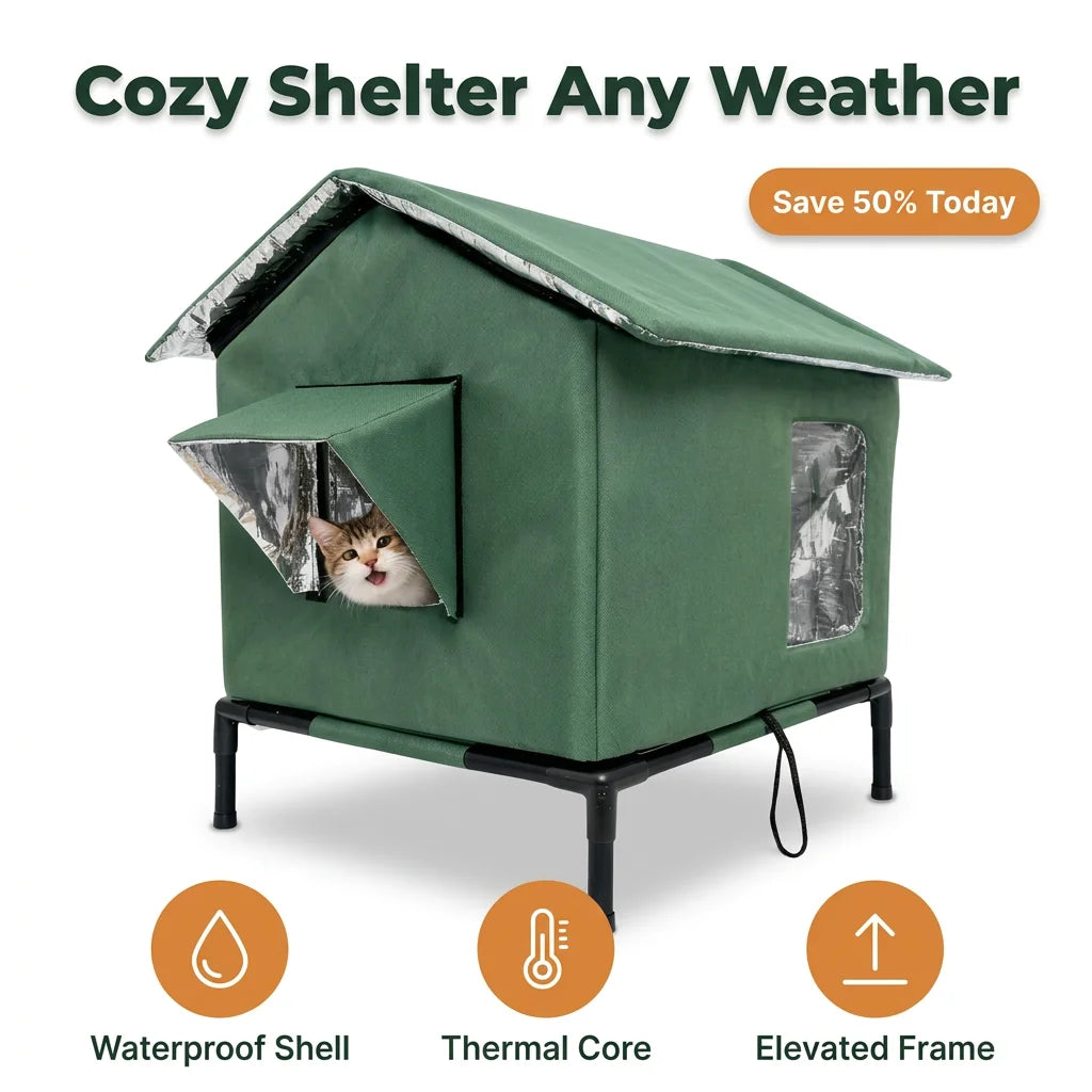 SafeCabin™ - Weatherproof outdoor shelter for cats