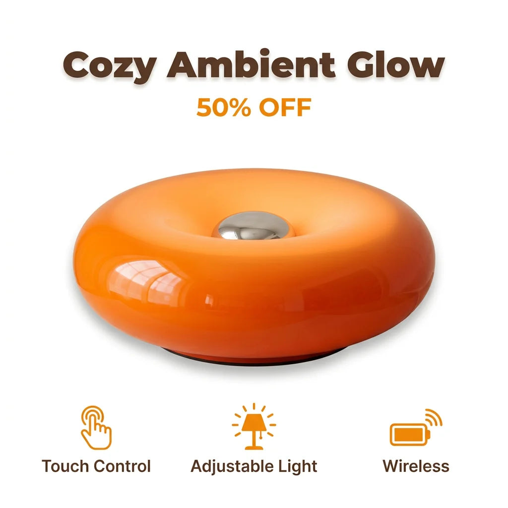 GlowRing™ - Sculptural donut table lamp with ambient glow