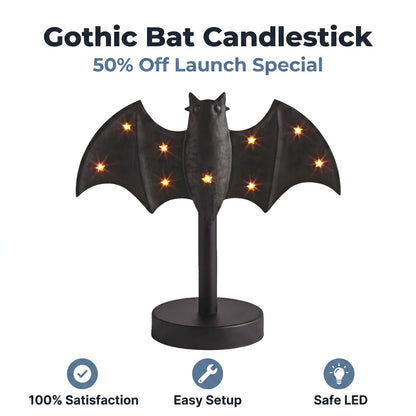 BatGlow™ - Hand-painted gothic tin candle holder
