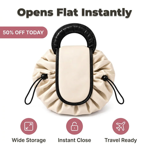 FlexBag™ - Instant-access drawstring makeup organizer