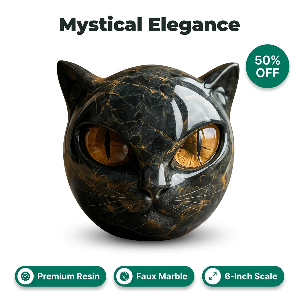 MysticCat™ - Sophisticated marble effect sculpture