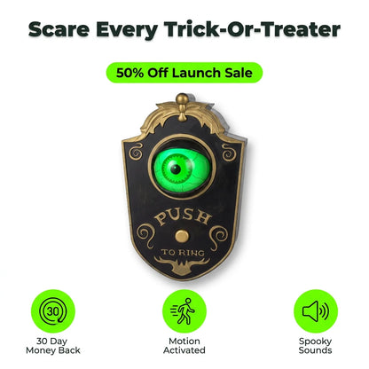 GhostEye™ - Interactive horror doorbell with moving eye and sound effects