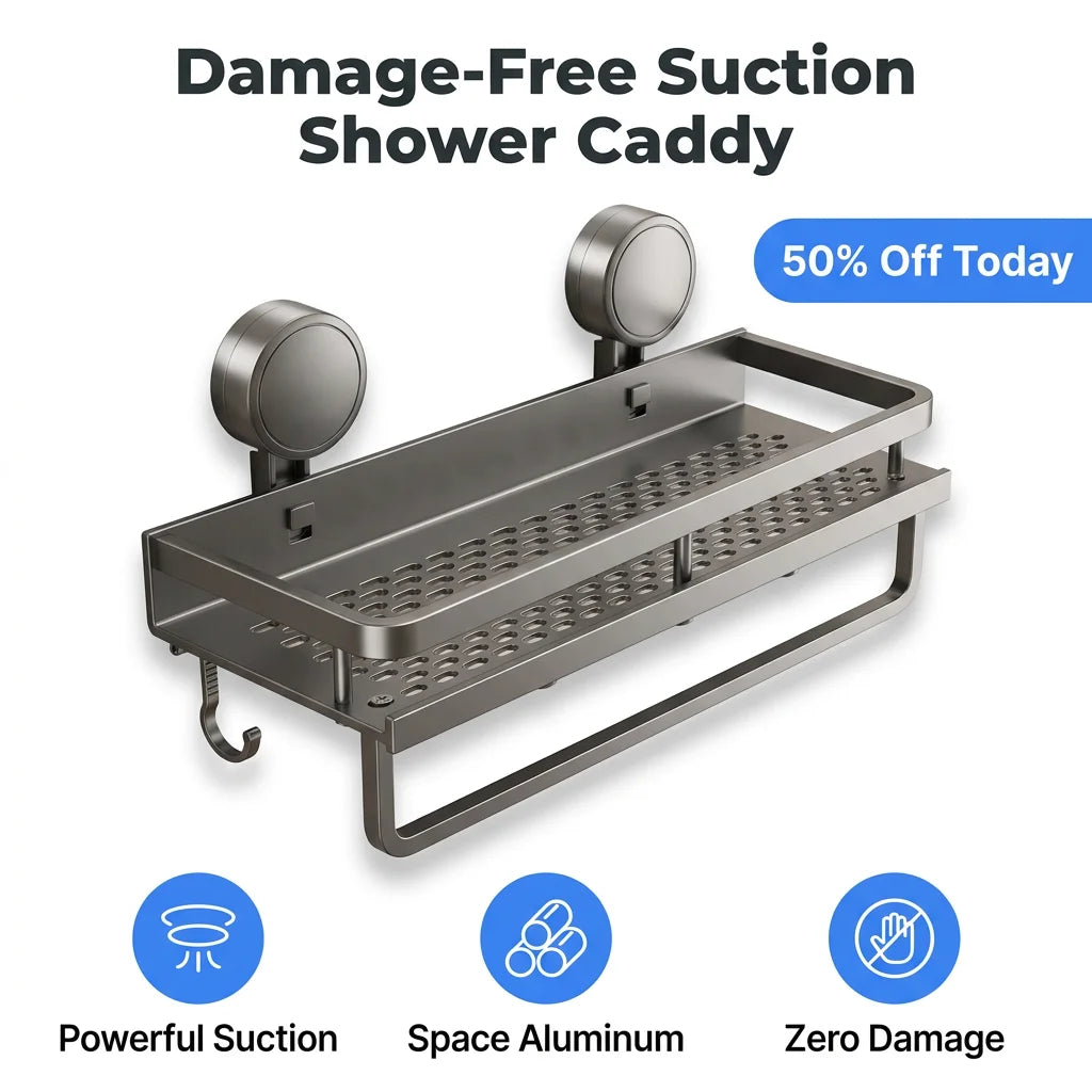 GripShelf™ - Drill-free suction cup shower organizer