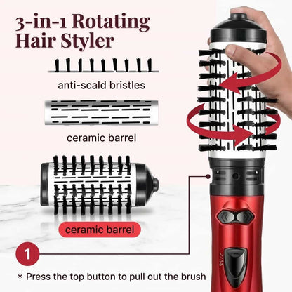 3-in-1 Rotating Hair Styler - Salon quality blowouts in seconds
