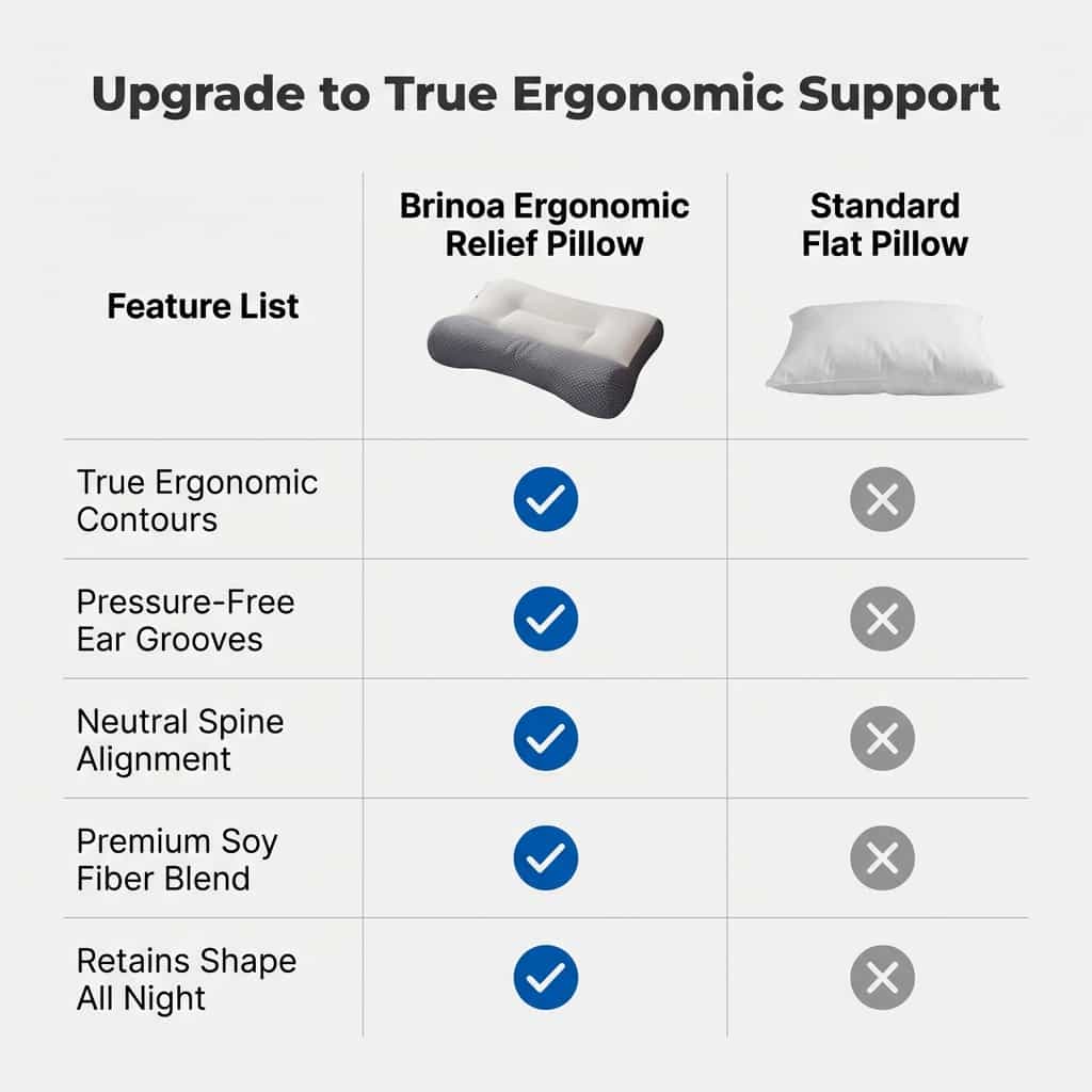 Ergonomic Relief Pillow - Relieves Neck & Shoulder Pain