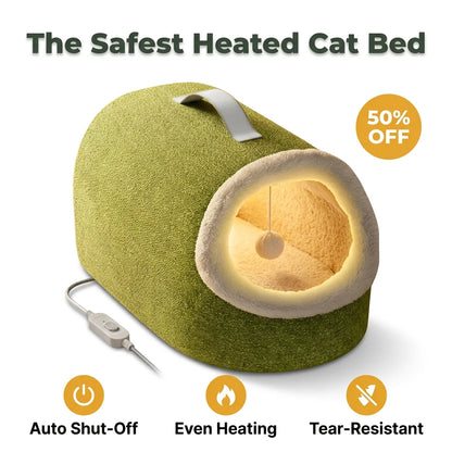 CozyHeat™ - Double-layered heated cave bed for maximum warmth