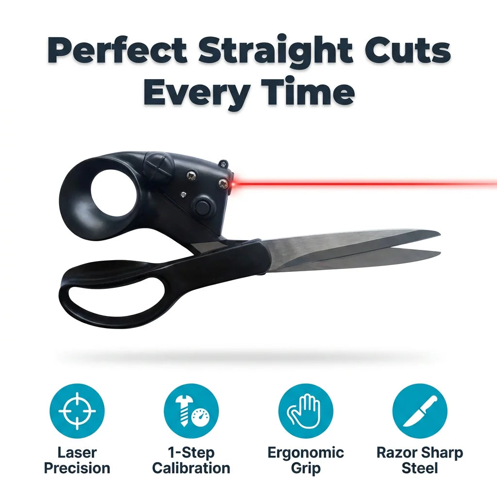 LaserGuide™ - Precision laser-guided metal scissors for perfect cuts