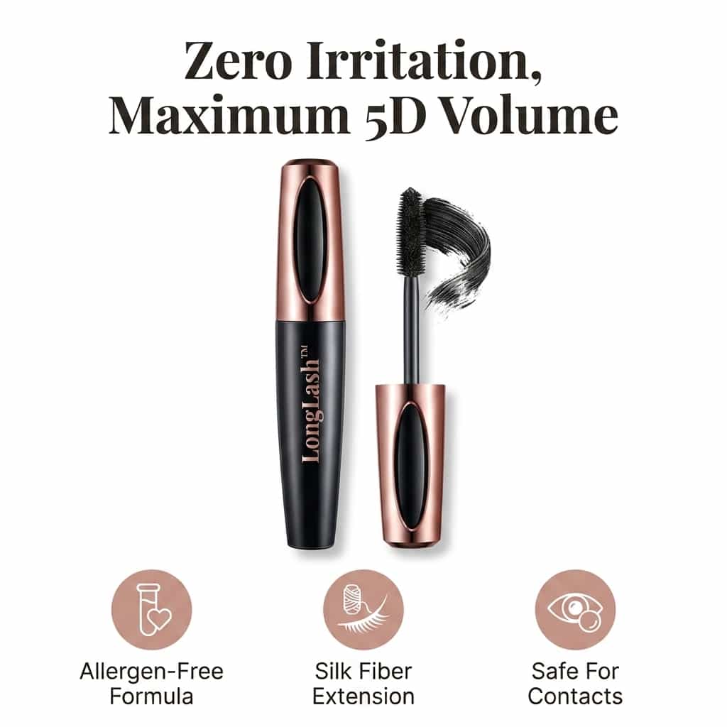 LongLash™ - Hypoallergenic 5D Mascara with Silk Fibers