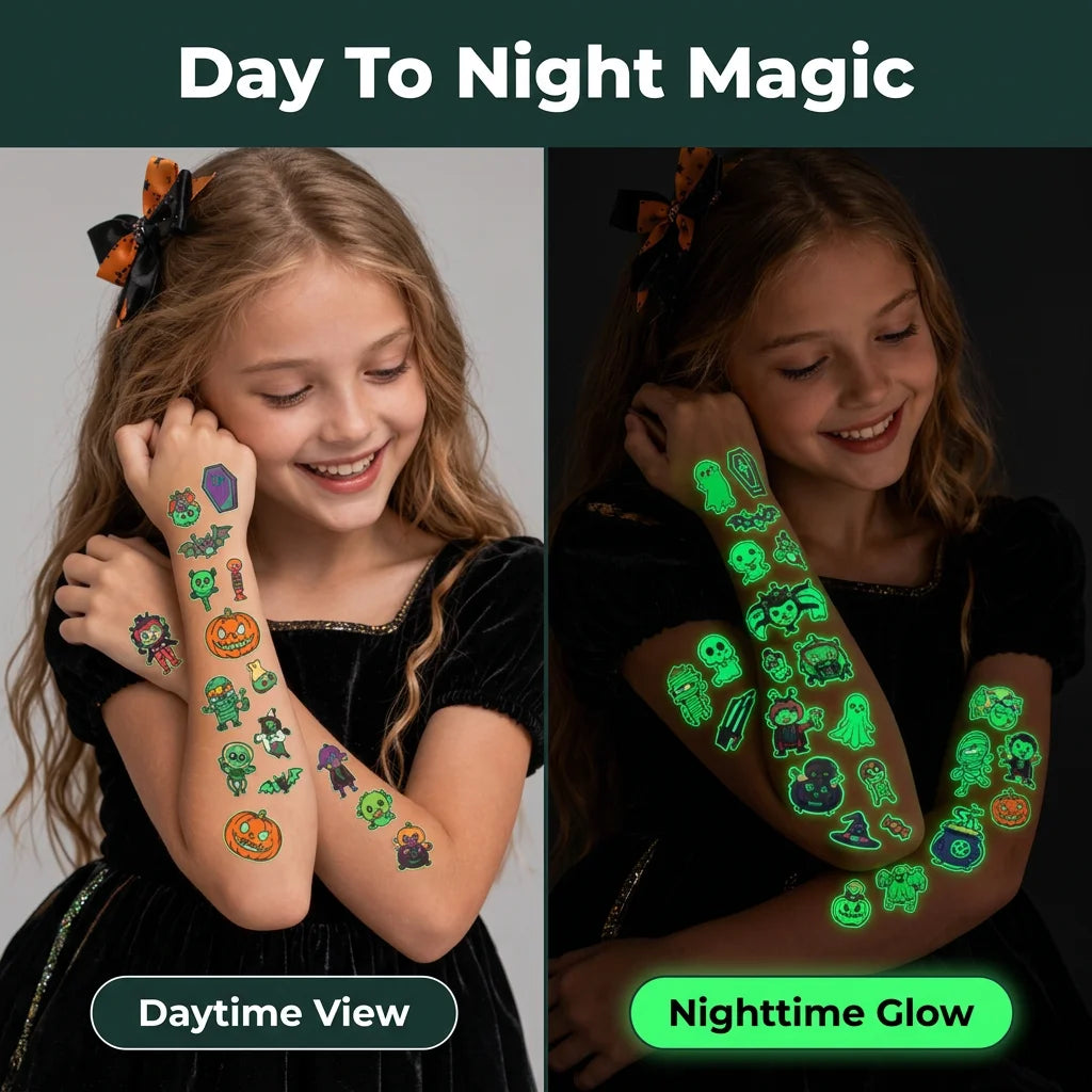 NeonArt™ - Premium glow-in-the-dark tattoo stickers for Halloween parties