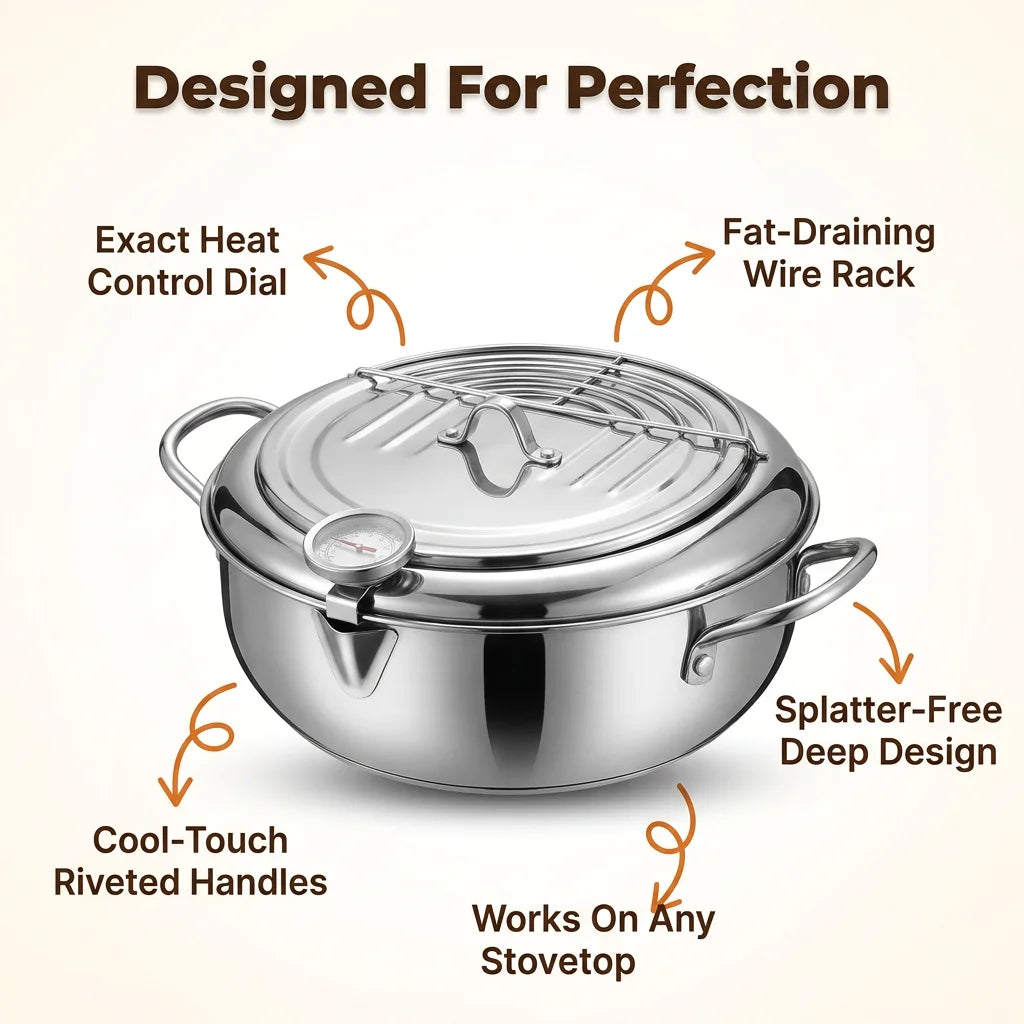 SmartFry™ - Precision temperature control for crispy restaurant-quality results