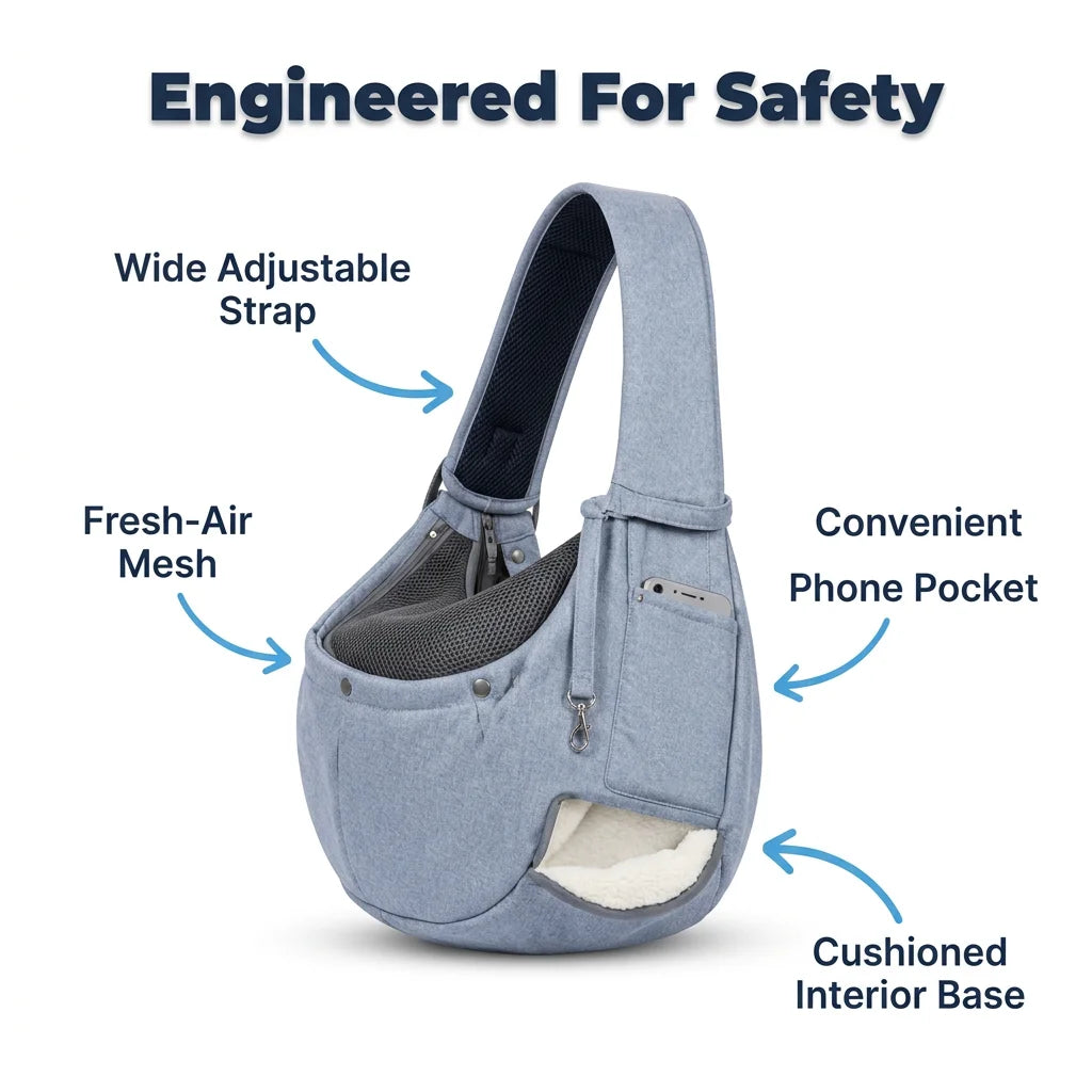 SoftSling™ - Ventilated Mesh and Padded Dog Sling Carrier