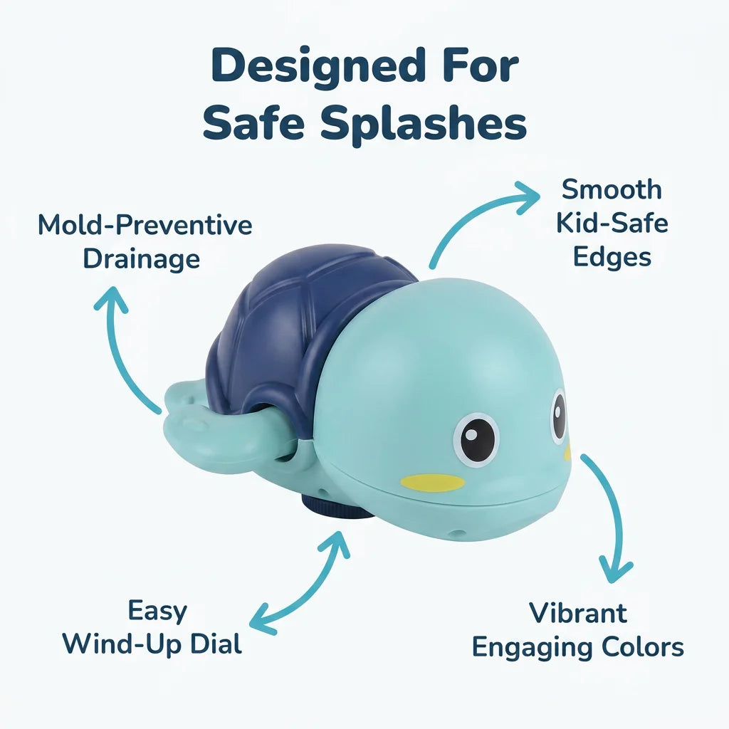 FunSplash™ - 3 Piece Wind-Up Swimming Turtle Bath Toy Set