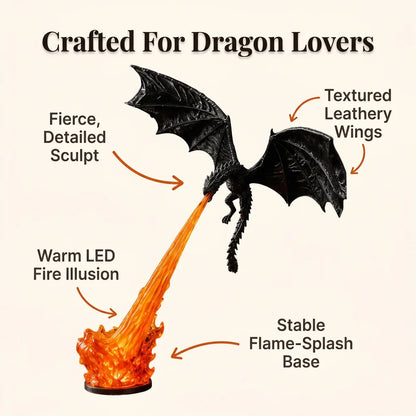 DragonGlow™ - Fire-Breathing Fantasy Bookshelf Lamp
