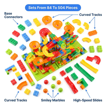 FunBlock™ - Customizable 84-504PCS Marble Race Run Maze Toy