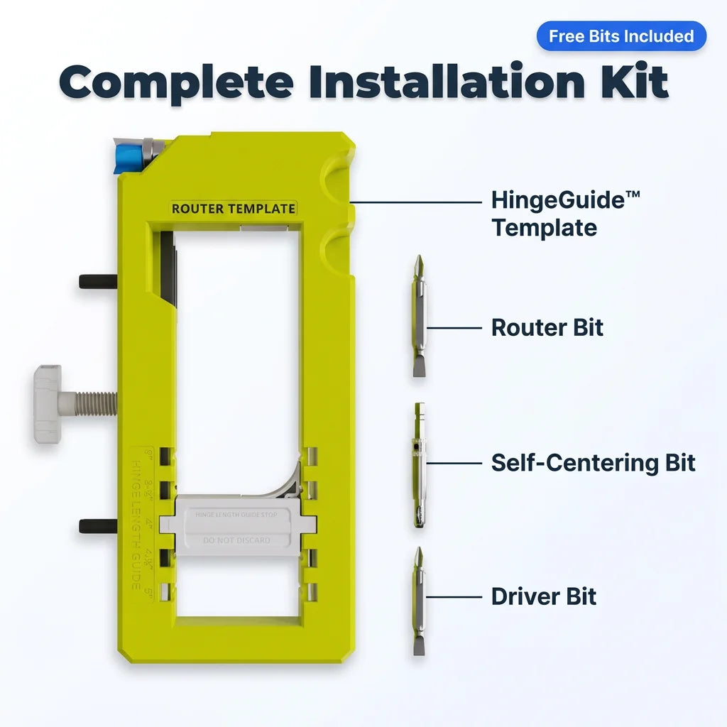 HingeGuide™ - Adjustable hinge routing template for perfect door installation
