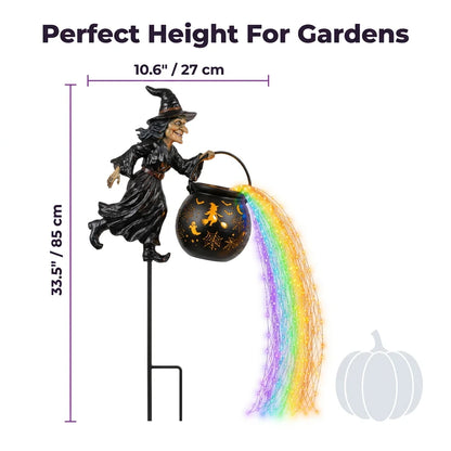 MagicBrew™ - Illuminated witch garden stake with magical projection effects