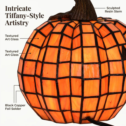 GlassGlow™ - Artisanal stained glass pumpkin for refined seasonal decor