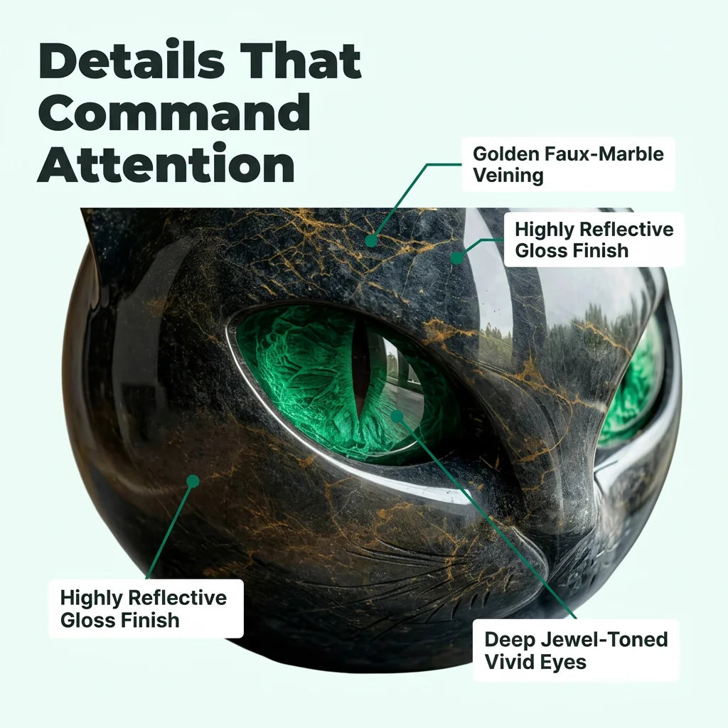 MysticCat™ - Sophisticated marble effect sculpture