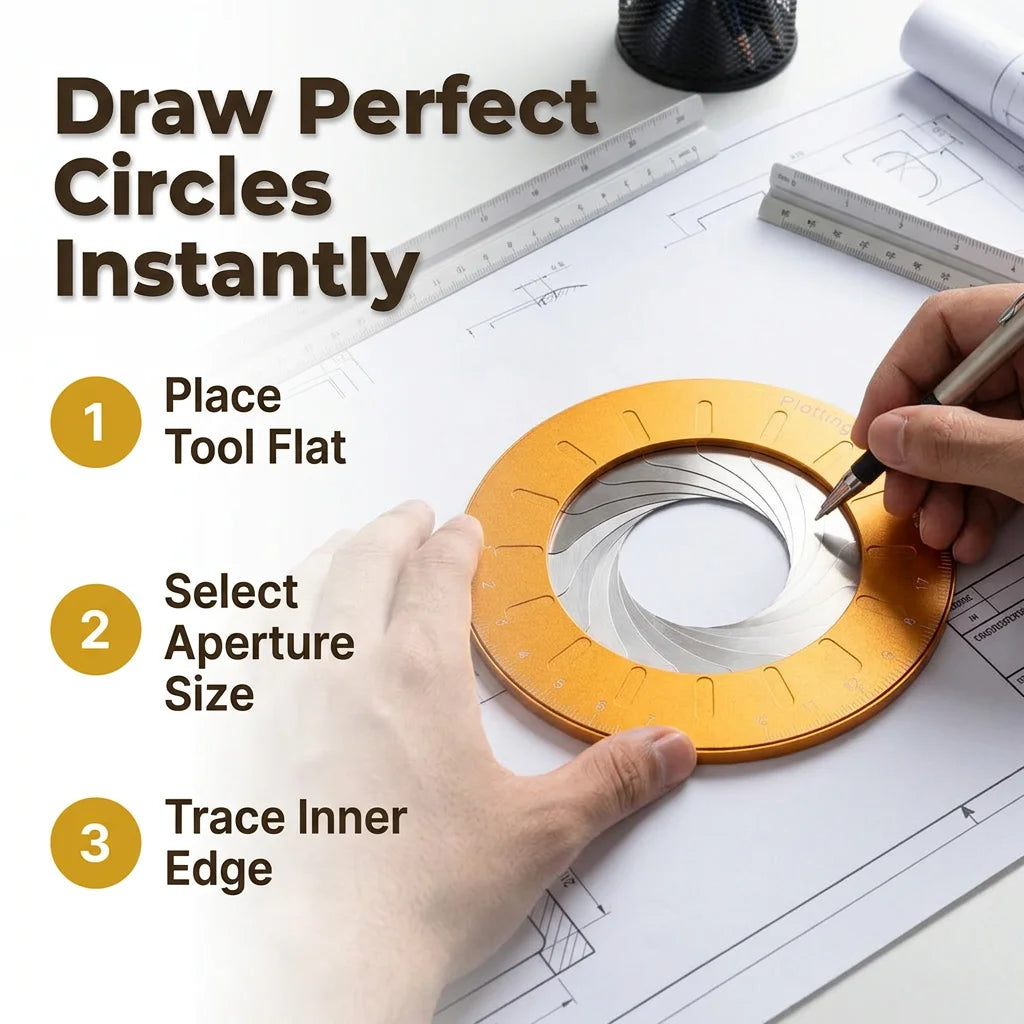 CircleLock™ - Bendable Compass and Round Ruler for Precise Circles
