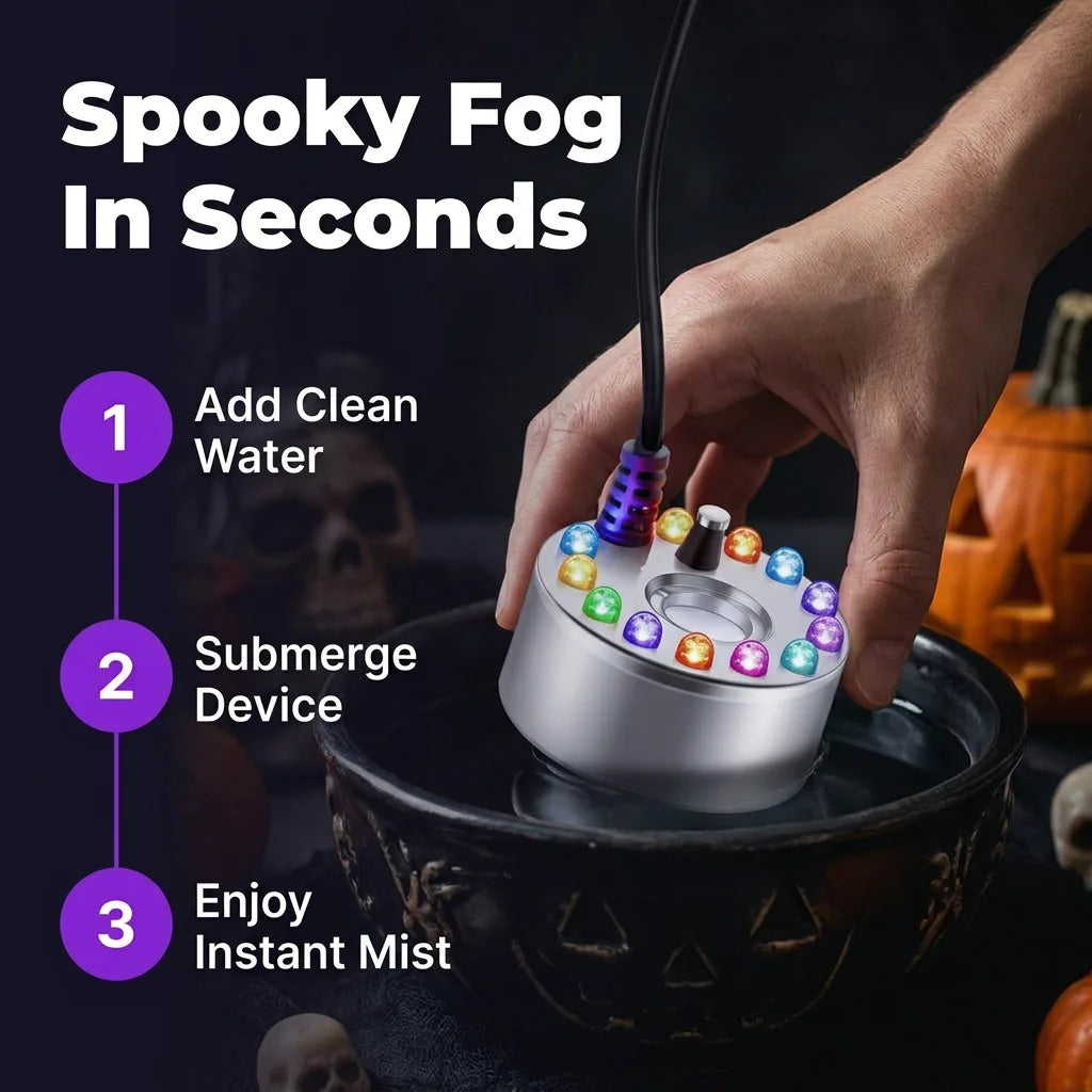 ColorFog™ - Ultrasonic mist maker with 12 LED color effects