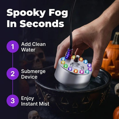 ColorFog™ - Ultrasonic mist maker with 12 LED color effects