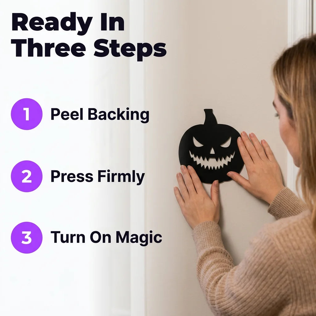 WallGlow™ - 8-Pack Halloween LED Silhouette Wall Lights