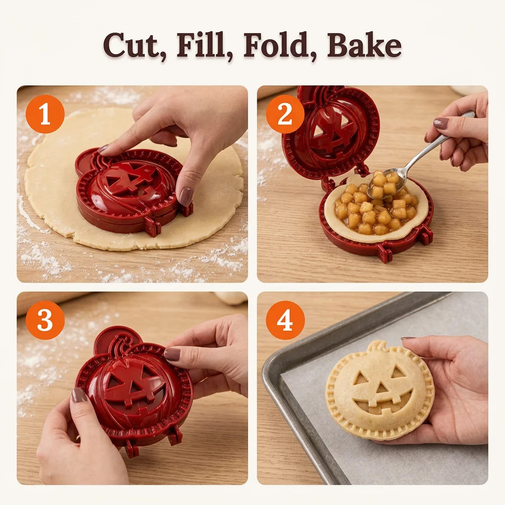 PiePress™ - 8 Piece Halloween Mini Pie Mold Set for Spooky Baking