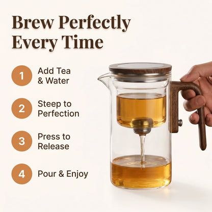 ClearBrew™ - Heat-Resistant Borosilicate Glass Teapot for Loose Leaf Tea