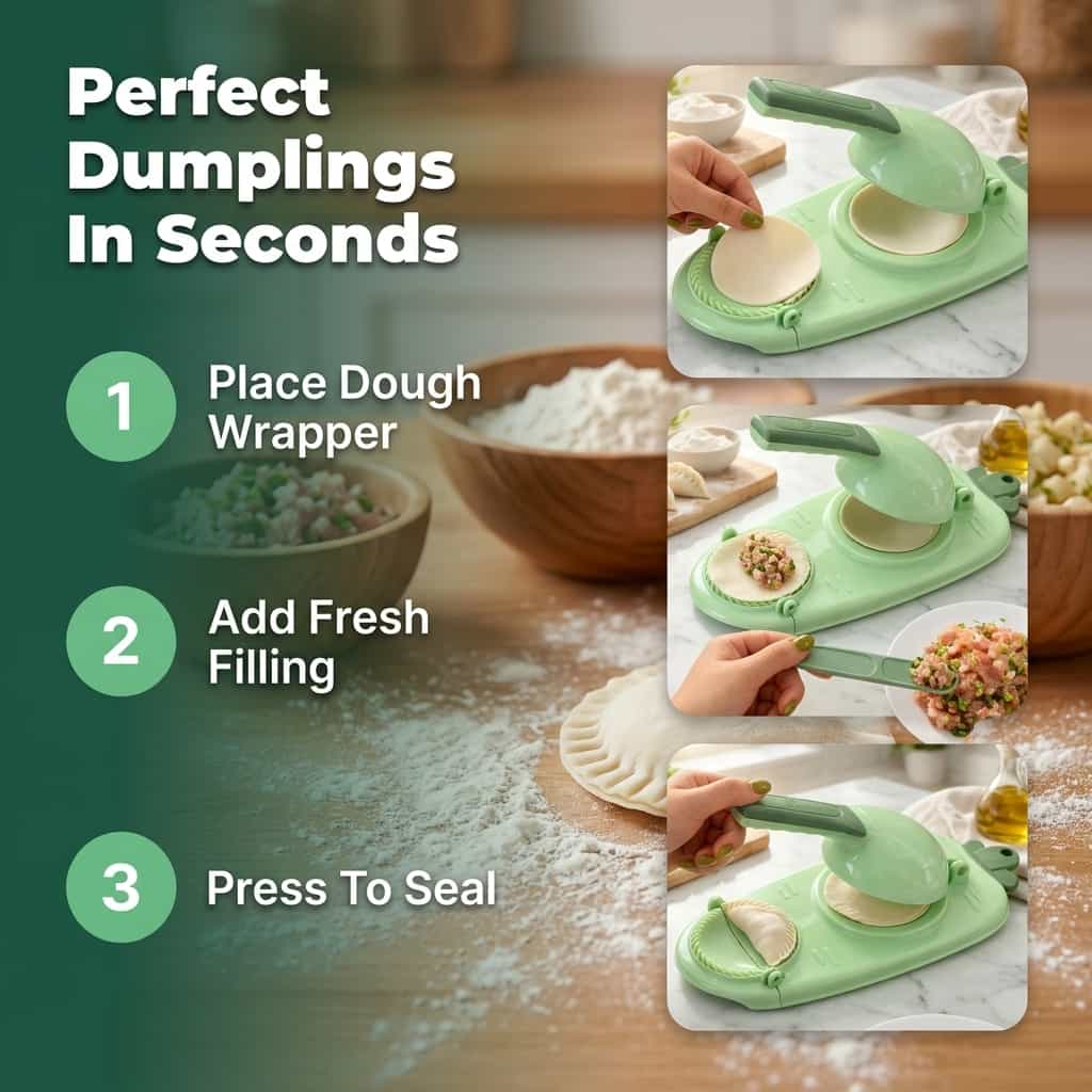 Quick Dumpling Press Tool - Create Perfect Homemade Dumplings In Seconds