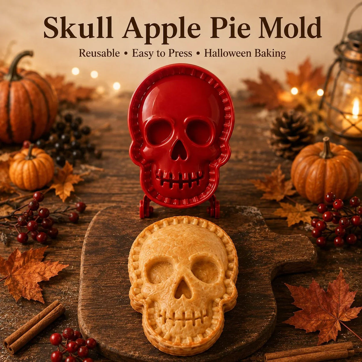 PiePress™ - 8 Piece Halloween Mini Pie Mold Set for Spooky Baking
