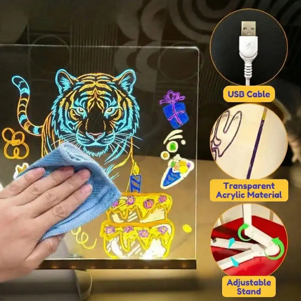 GlowPad™ - Wiederverwendbares LED-Zeichenbrett mit Sofort-Lösch-Technologie