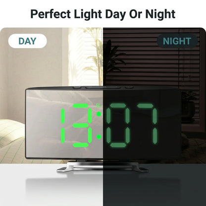 EasyTime™ - Bedside Alarm Clock with Auto-Dimming Curved LED Display