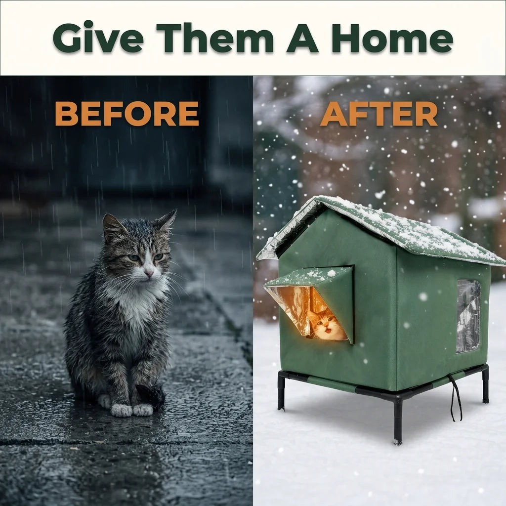SafeCabin™ - Weatherproof outdoor shelter for cats