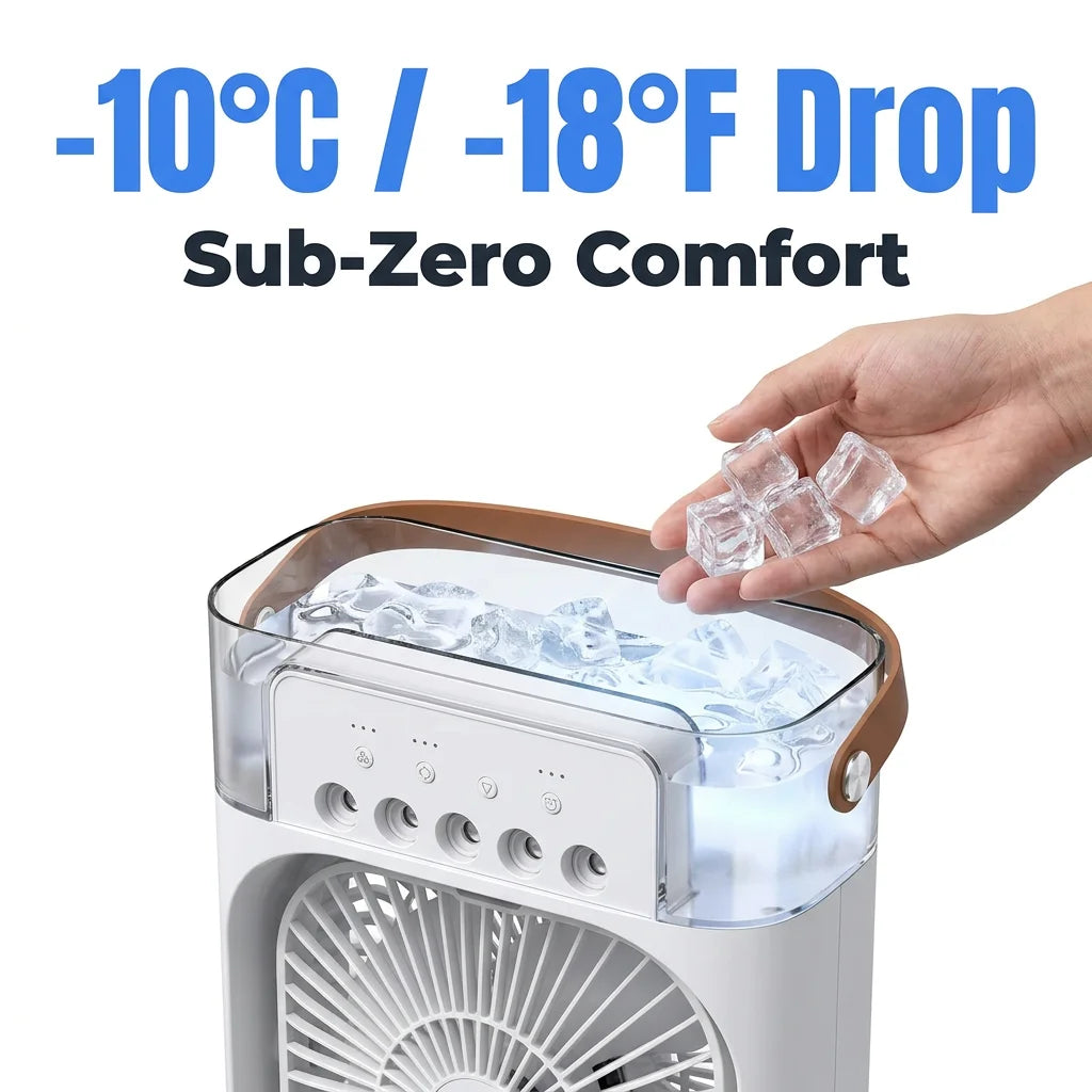 AquaBreeze™ - Compact desk air cooler with LED night light