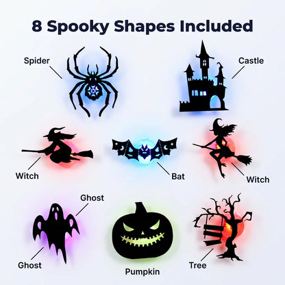 WallGlow™ - 8-Pack Halloween LED Silhouette Wall Lights
