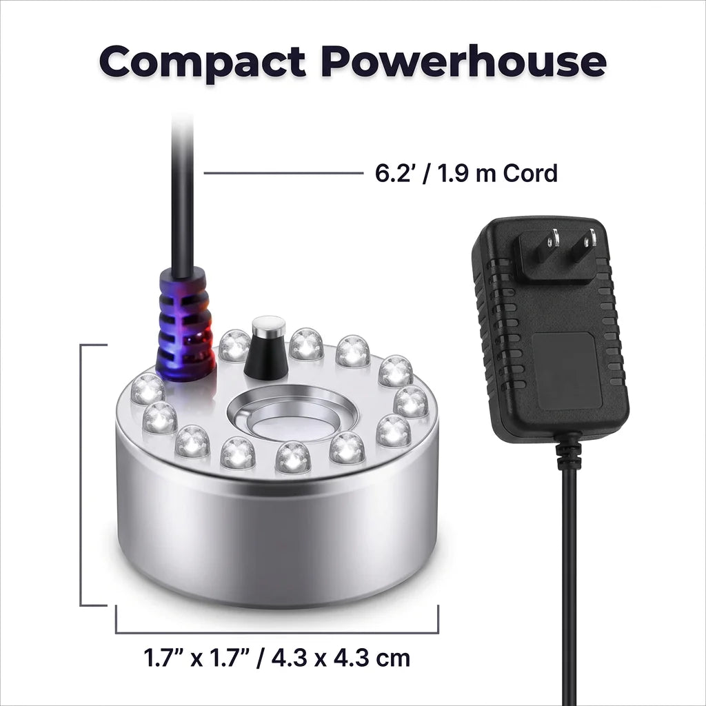 ColorFog™ - Ultrasonic mist maker with 12 LED color effects