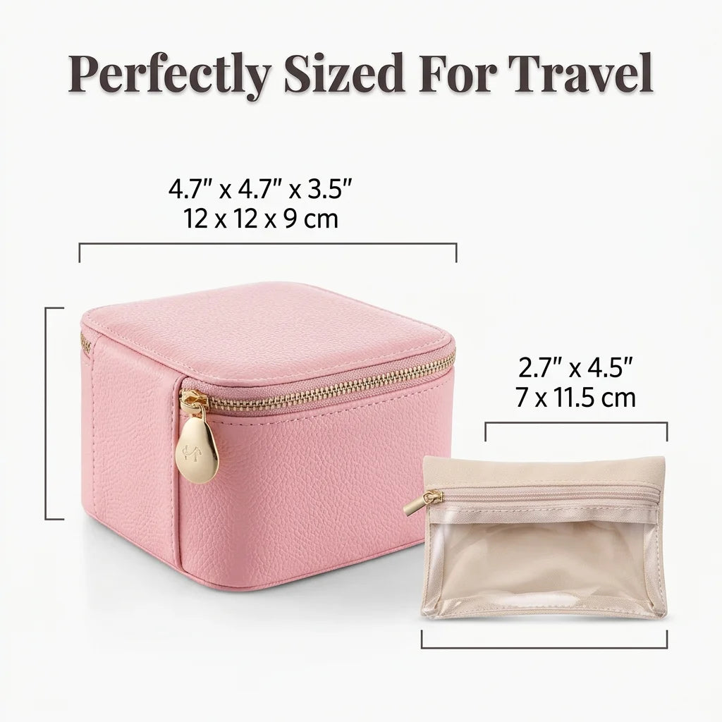 JewelZip™ - Portable jewelry organizer with 12 secure zipper pockets