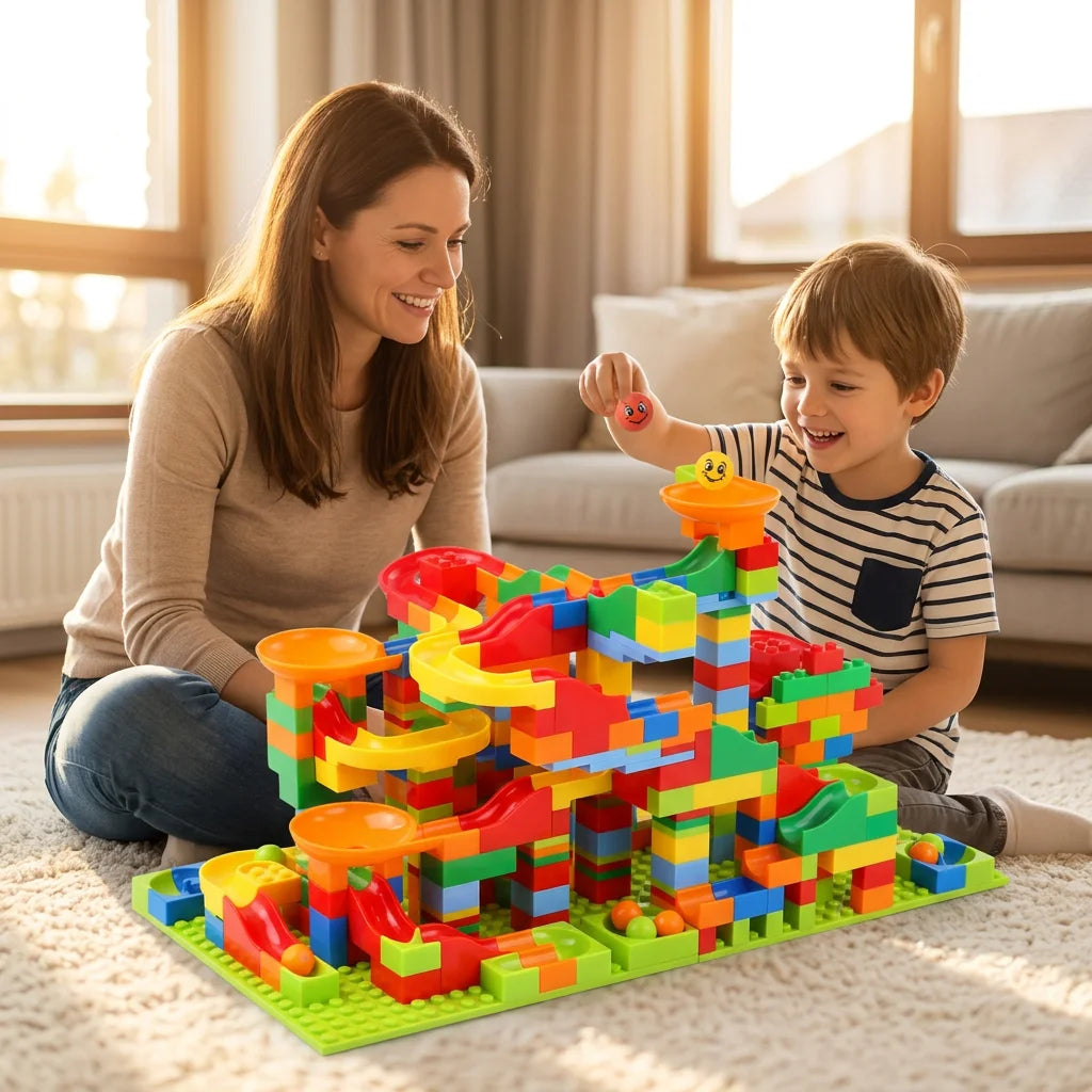 FunBlock™ - Customizable 84-504PCS Marble Race Run Maze Toy