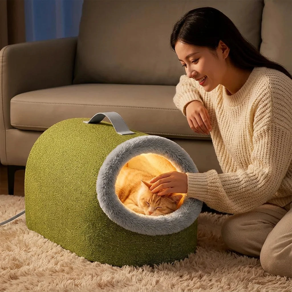 CozyHeat™ - Double-layered heated cave bed for maximum warmth