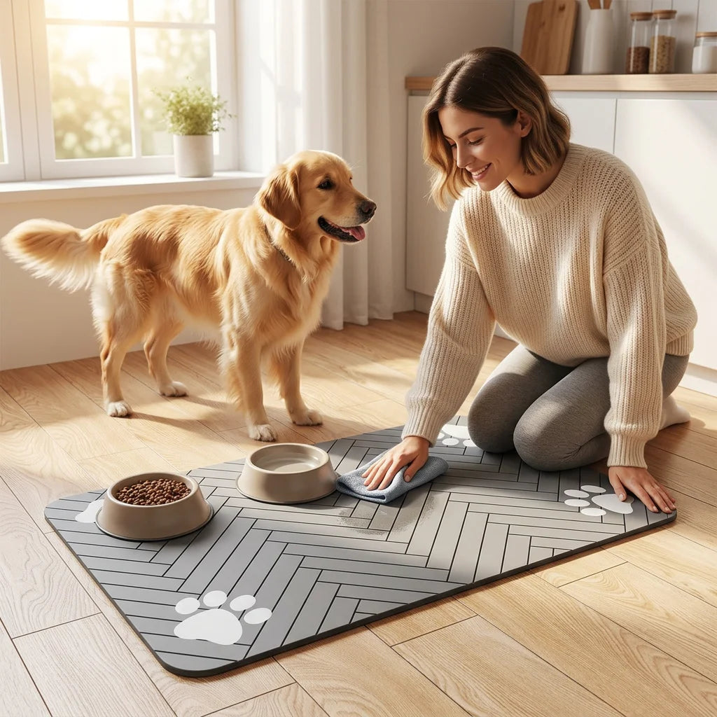 NeatMat™ - Absorbent diatomaceous earth pet feeding mat