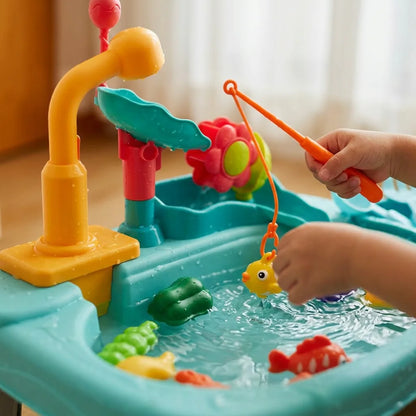 FunSink™ - 2-in-1 Pretend Kitchen and Fishing Water Table